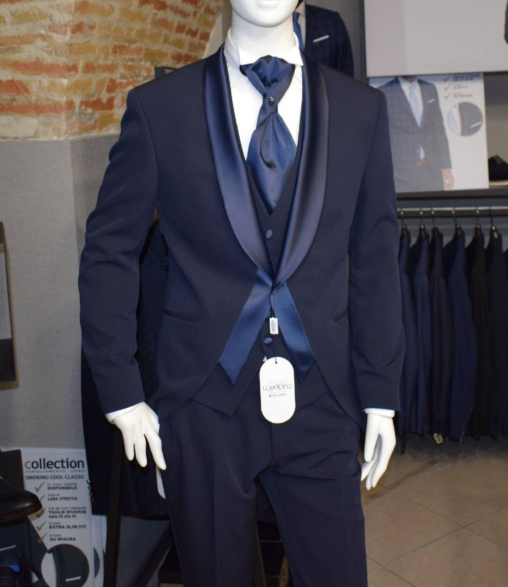 Musani Milano Cerimonia Smoking Da Sposo Moderno Blu Musani Cerimonia