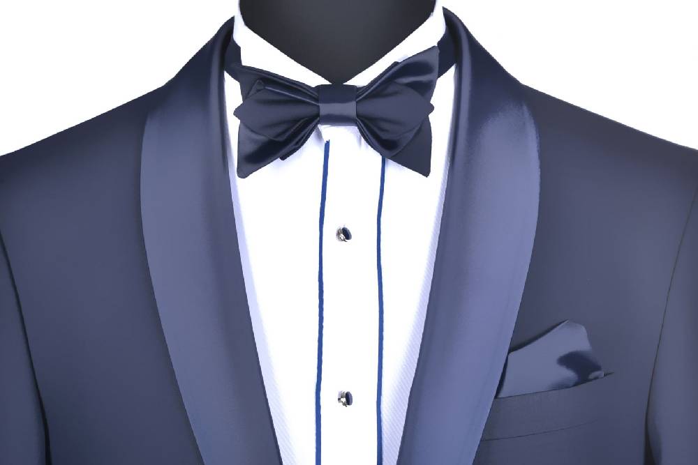 Baggi Smoking Elegante Baggi Blu Slim Fit Con Panciotto E Papillon