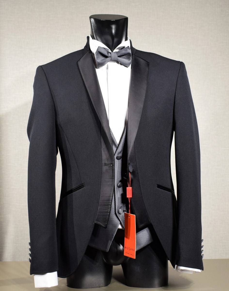 Musani Milano Cerimonia Smoking Moderno Slim Fit Nero Musani Cerimonia