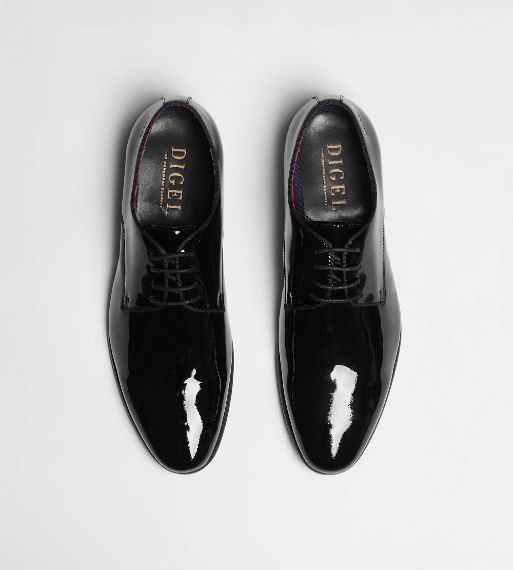 Digel Stringata Elegante Nera Digel In Vera Pelle Verniciata