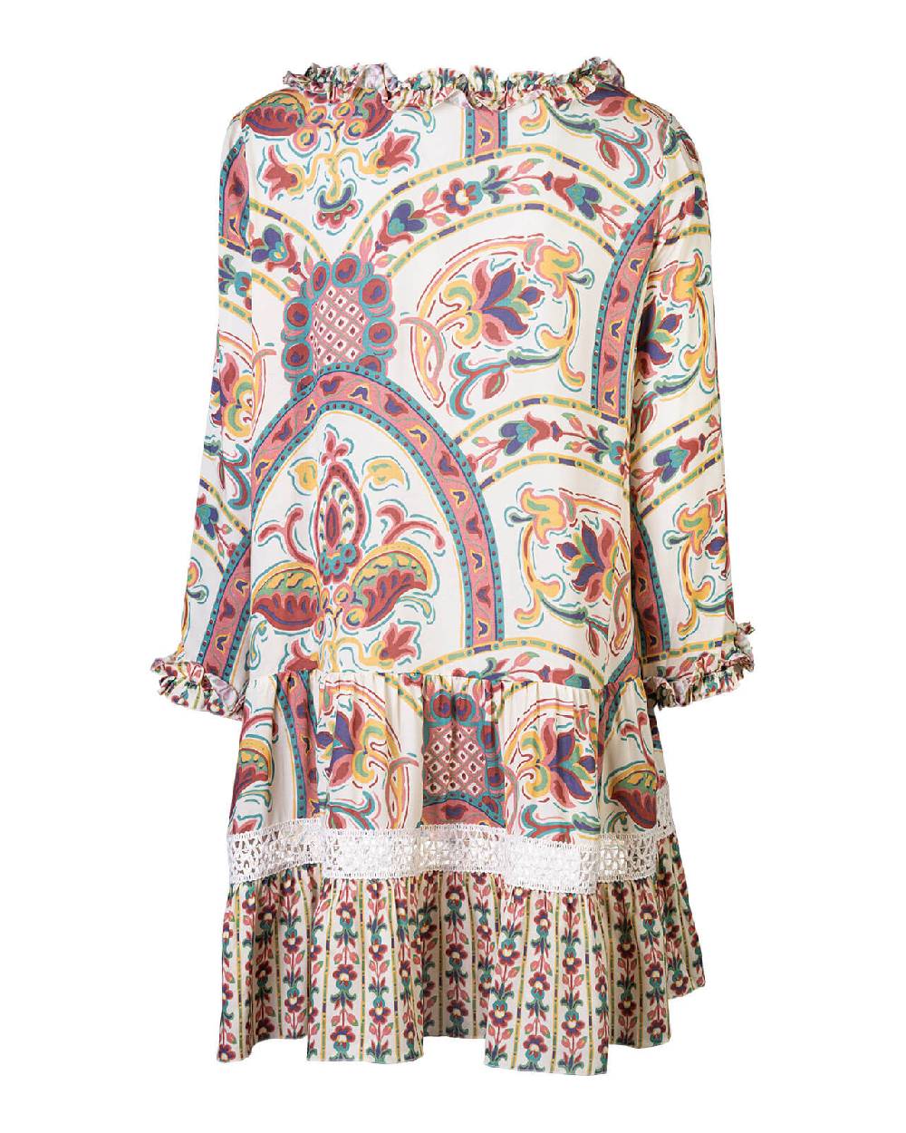 Raffaela D´Angelo Caftano Corto Con Rouches Scollo E Manica