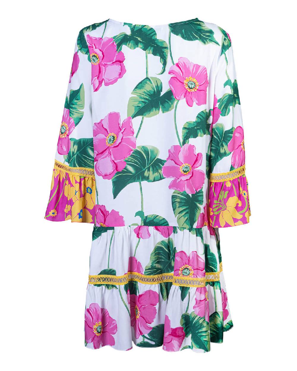 Raffaela D´Angelo Caftano Corto Stampato Con Pietre