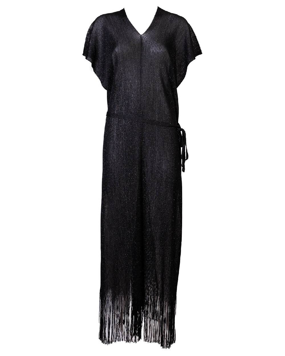 Raffaela D´Angelo Caftano in maglia lurex con frangia