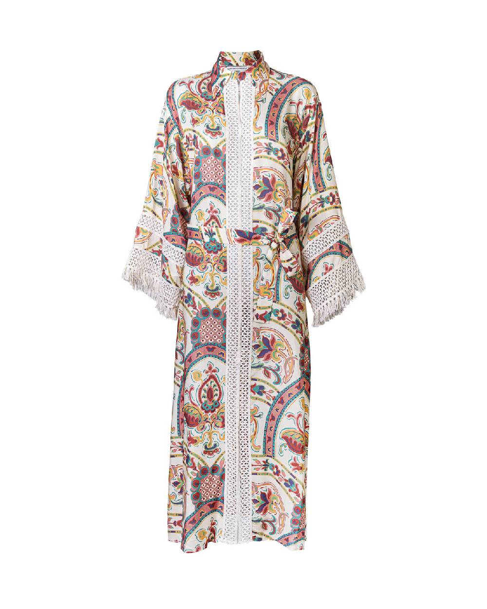 Raffaela D´Angelo Caftano lungo con passamaneria e frange