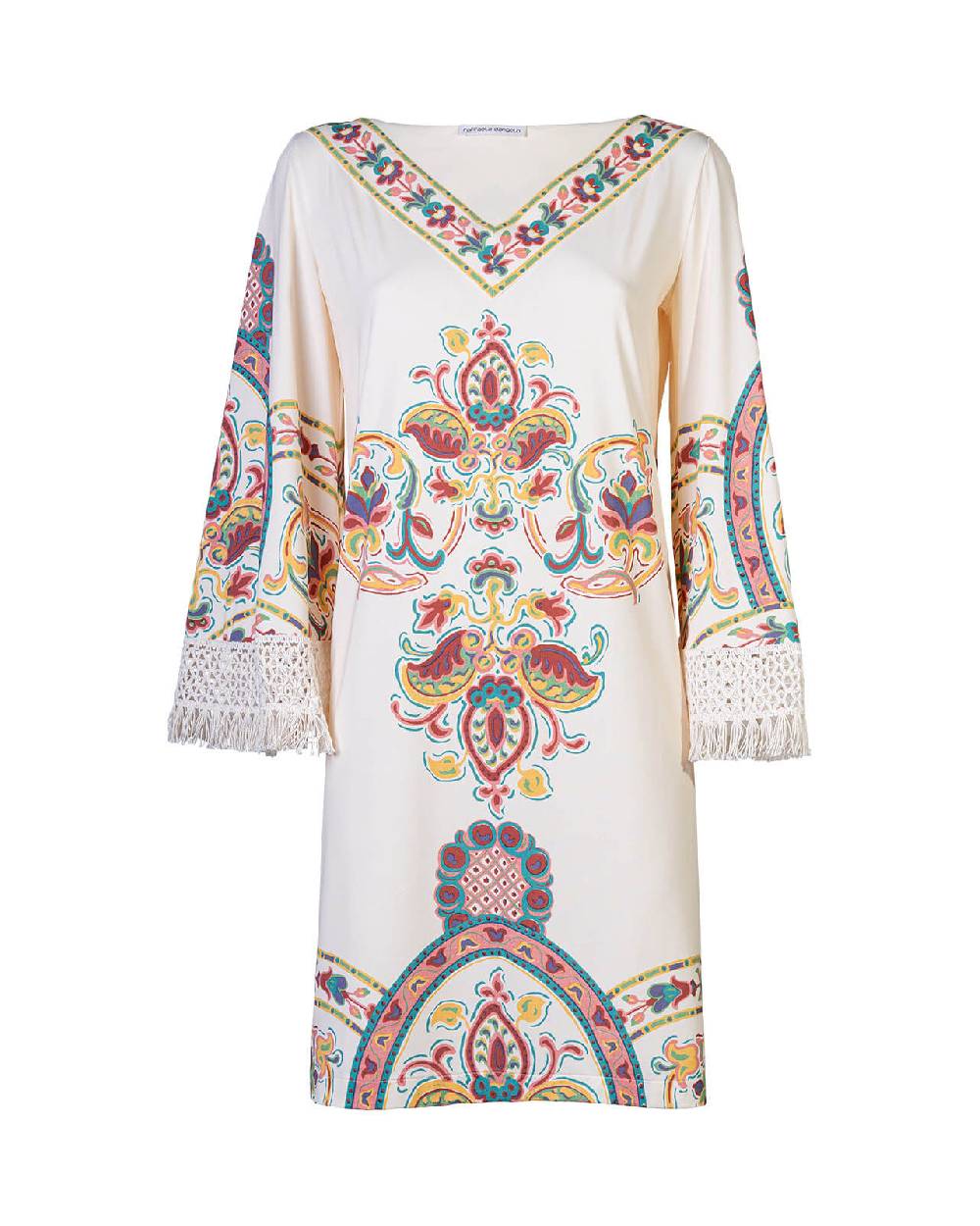 Raffaela D´Angelo Abito lycra piazzato con frangia