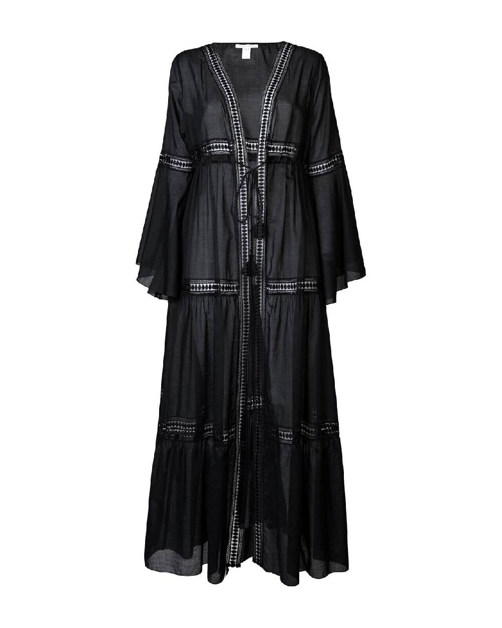 Raffaela D´Angelo Caftano lungo voile e macramè