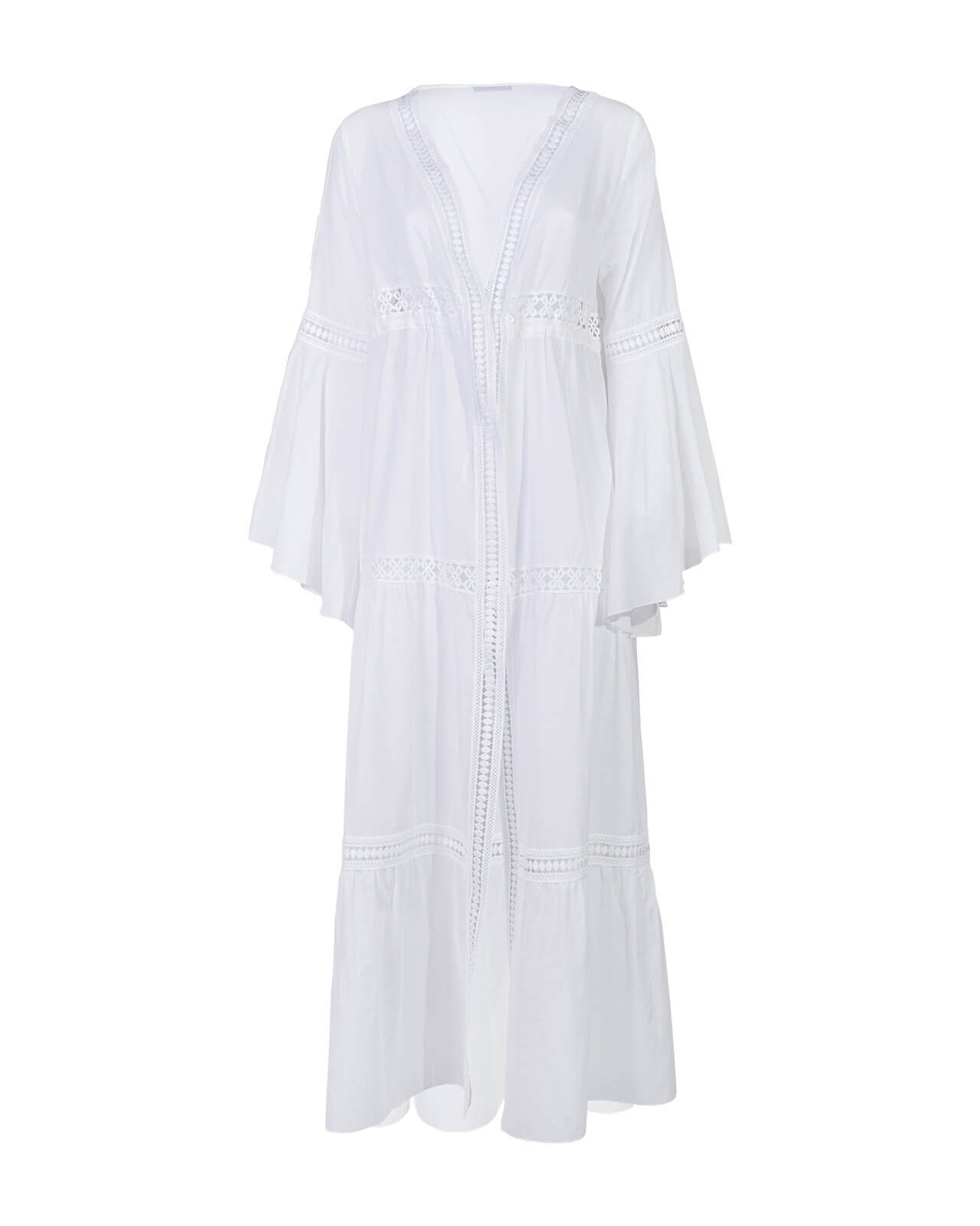 Raffaela D´Angelo Caftano lungo voile e macramè