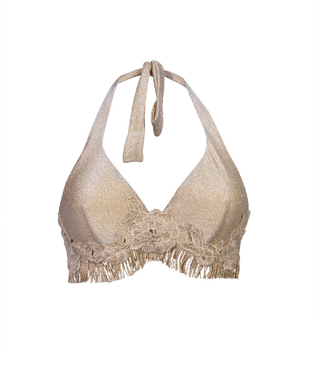 Raffaela D´Angelo Reggiseno ferretto macramè e frangia