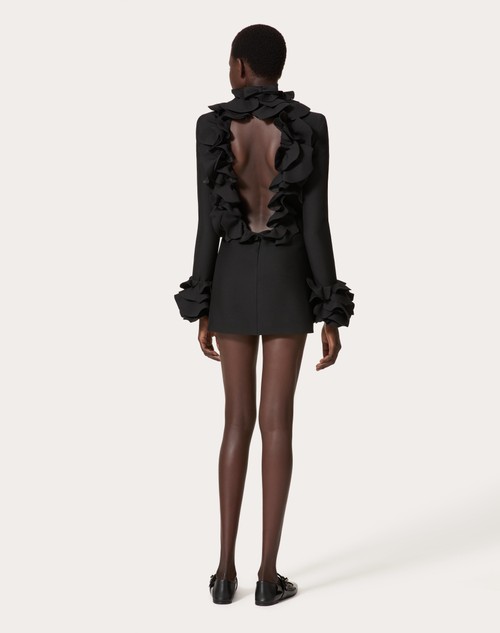 Red Valentino ABITO CORTO IN CREPE COUTURE RICAMATO