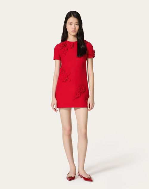 Red Valentino ABITO CORTO IN CREPE COUTURE RICAMATO