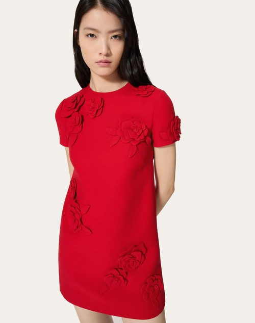 Red Valentino ABITO CORTO IN CREPE COUTURE RICAMATO