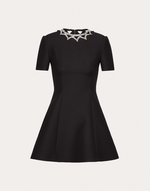 Red Valentino ABITO CORTO IN CREPE COUTURE RICAMATO