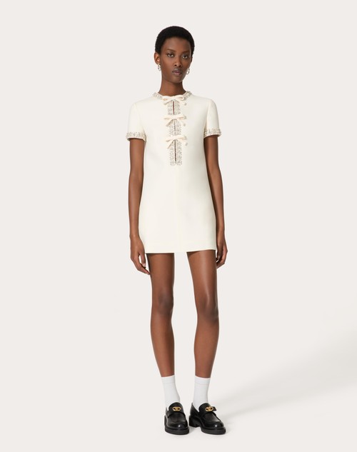 Red Valentino ABITO CORTO IN CREPE COUTURE RICAMATO