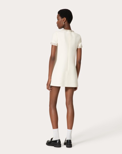 Red Valentino ABITO CORTO IN CREPE COUTURE RICAMATO