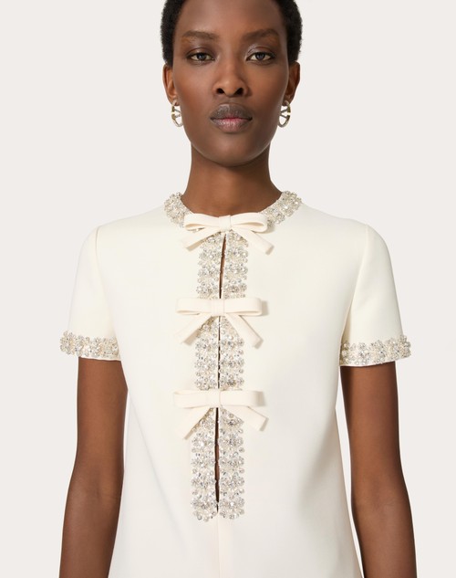 Red Valentino ABITO CORTO IN CREPE COUTURE RICAMATO