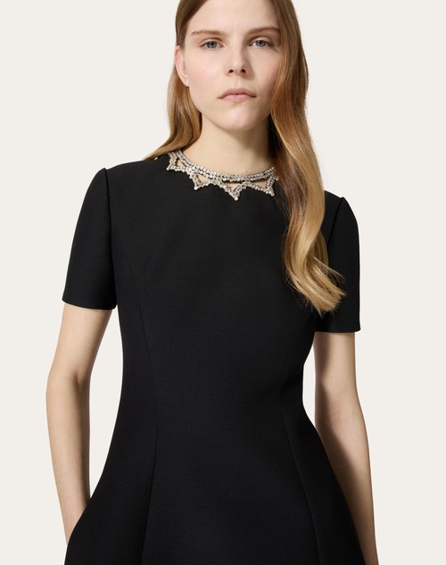 Red Valentino ABITO CORTO IN CREPE COUTURE RICAMATO