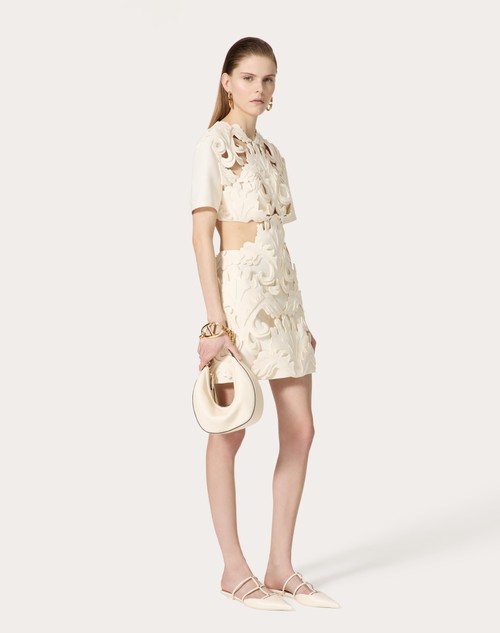 Red Valentino ABITO CORTO IN CREPE COUTURE RICAMATO