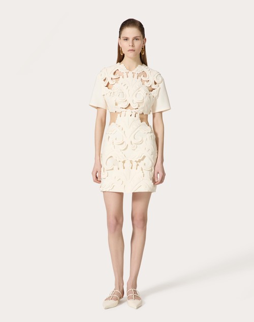 Red Valentino ABITO CORTO IN CREPE COUTURE RICAMATO