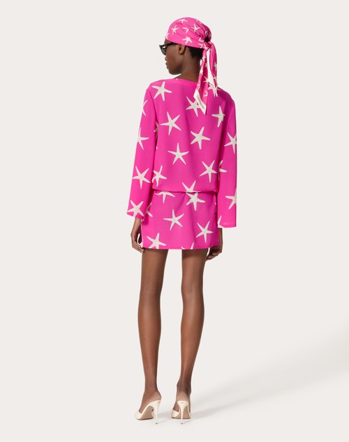 Red Valentino ABITO CORTO IN CREPE DE CHINE STARFISH