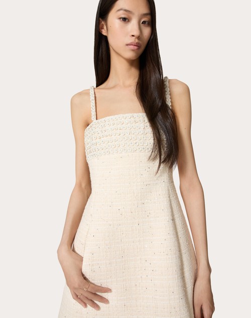 Red Valentino ABITO CORTO IN DELICATE TWEED RICAMATO