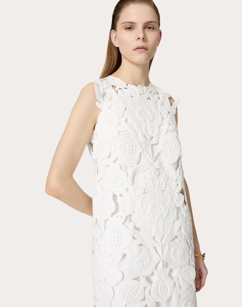 Red Valentino ABITO CORTO IN LIGHT DOUBLE SPLITTABLE GABARDINE RICAMATO