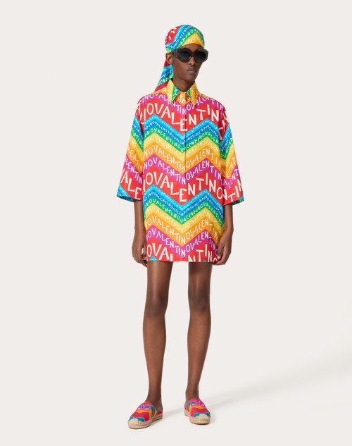 Red Valentino ABITO CORTO IN POPELINE VALENTINO CHEVRON 24