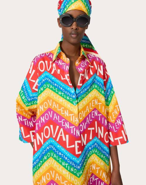 Red Valentino ABITO CORTO IN POPELINE VALENTINO CHEVRON 24