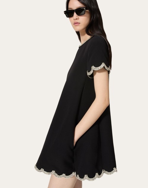 Red Valentino ABITO CORTO IN STRUCTURED COUTURE RICAMATO