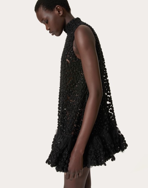 Red Valentino ABITO CORTO IN TULLE ILLUSIONE RICAMATO