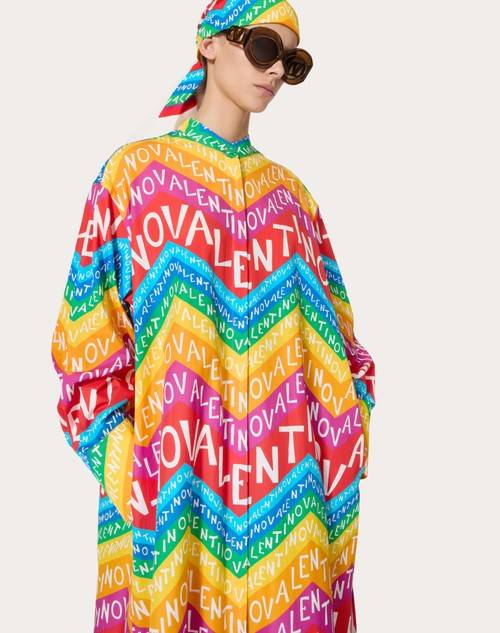 Red Valentino ABITO MIDI IN POPELINE VALENTINO CHEVRON24