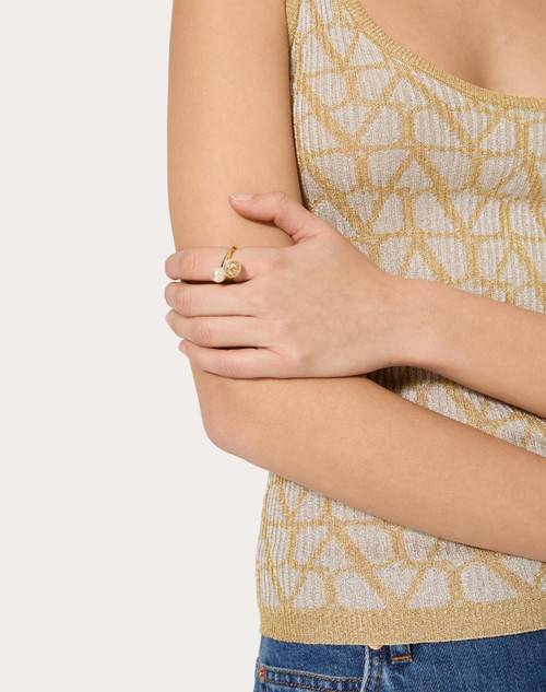 Red Valentino ANELLO VLOGO SIGNATURE IN METALLO E PERLA