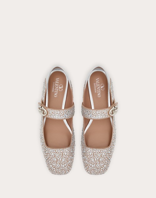 Red Valentino BALLERINA MARY-JANE VLOGO LOCKER CON CRISTALLI