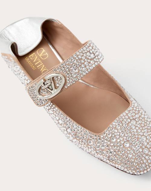 Red Valentino BALLERINA MARY-JANE VLOGO LOCKER CON CRISTALLI