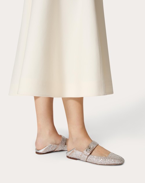 Red Valentino BALLERINA MARY-JANE VLOGO LOCKER CON CRISTALLI