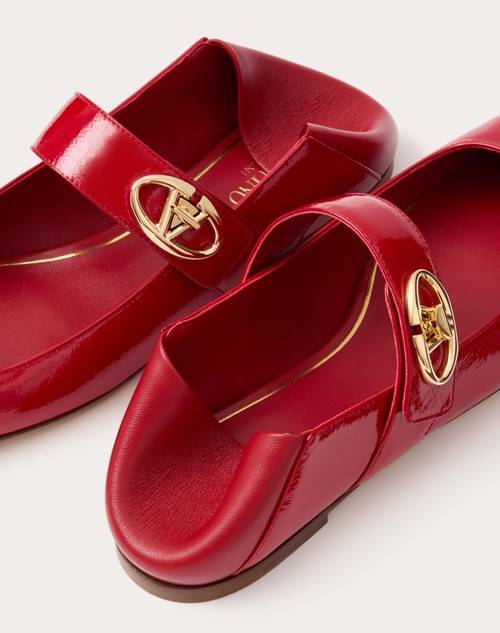 Red Valentino BALLERINA MARY-JANE VLOGO LOCKER IN NAPLACK