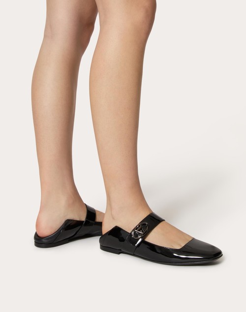 Red Valentino BALLERINA MARY-JANE VLOGO LOCKER IN VERNICE