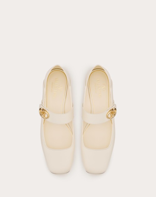 Red Valentino BALLERINA MARY-JANE VLOGO LOCKER IN VITELLO