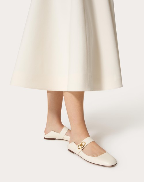 Red Valentino BALLERINA MARY-JANE VLOGO LOCKER IN VITELLO