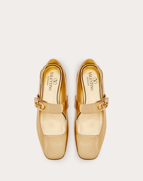 Red Valentino BALLERINA MARY-JANE VLOGO LOCKER IN VITELLO SPECCHIO