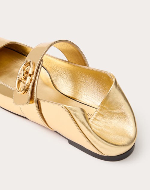 Red Valentino BALLERINA MARY-JANE VLOGO LOCKER IN VITELLO SPECCHIO