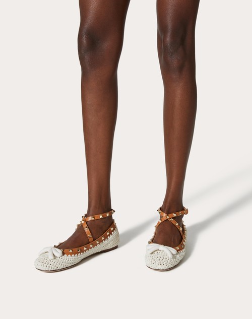 Red Valentino BALLERINA ROCKSTUD CON RICAMO CROCHET