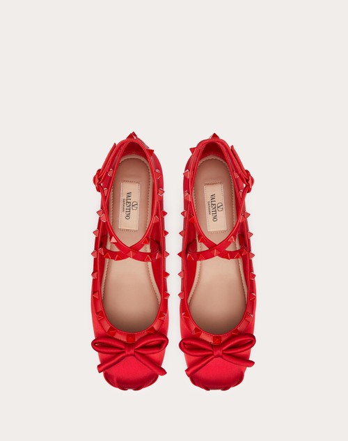 Red Valentino BALLERINA ROCKSTUD IN RASO E BORCHIE IN TONO
