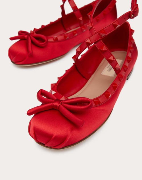 Red Valentino BALLERINA ROCKSTUD IN RASO E BORCHIE IN TONO