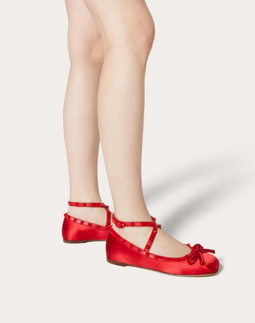 Red Valentino BALLERINA ROCKSTUD IN RASO E BORCHIE IN TONO
