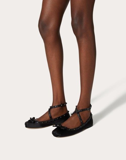 Red Valentino BALLERINA ROCKSTUD IN RASO E BORCHIE IN TONO