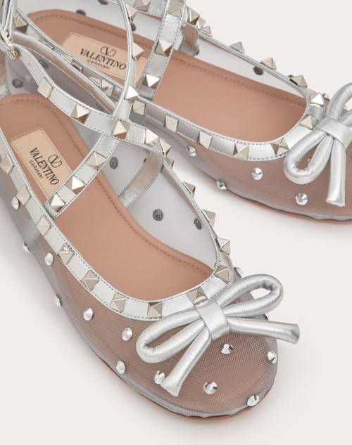 Red Valentino BALLERINA ROCKSTUD IN RETE CON CRISTALLI