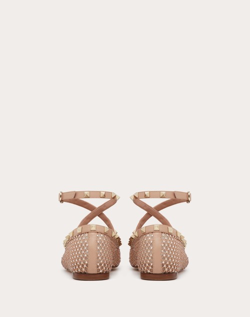 Red Valentino BALLERINA ROCKSTUD IN RETE CON CRISTALLI
