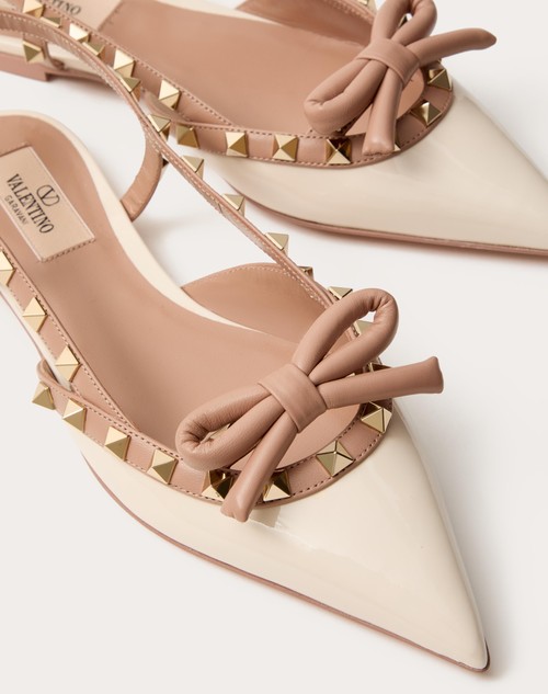 Red Valentino BALLERINA SLINGBACK ROCKSTUD BOW IN VERNICE