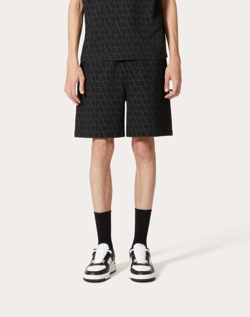 Red Valentino BERMUDA IN COTONE CON STAMPA TOILE ICONOGRAPHE