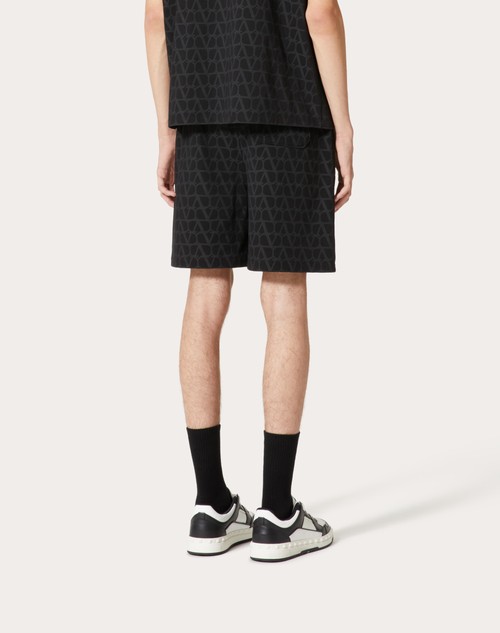 Red Valentino BERMUDA IN COTONE CON STAMPA TOILE ICONOGRAPHE